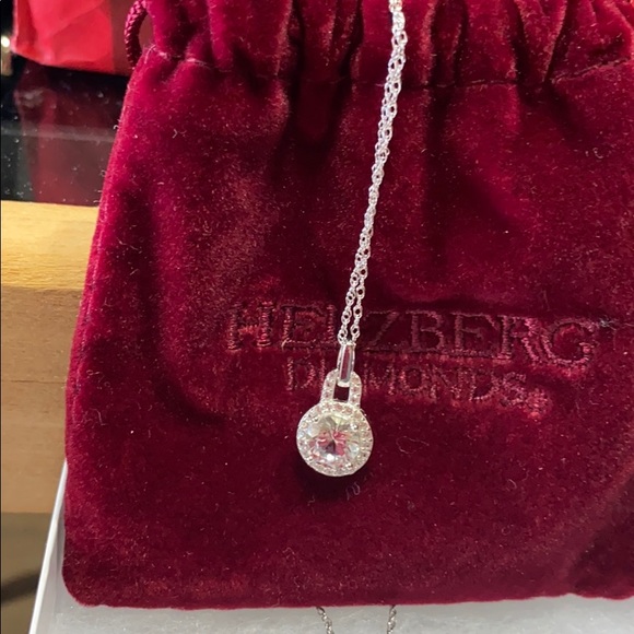 Lot of 2 ster silver, Wh topaz Helzberg necklaces - Picture 4 of 6